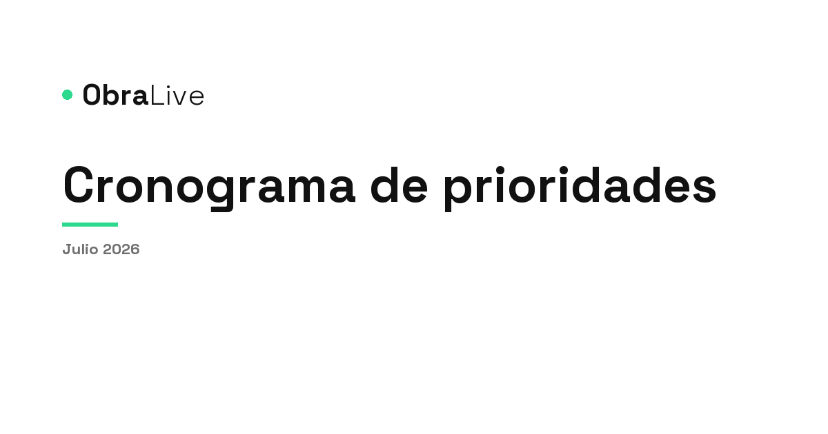 Cronograma de obra: cómo ver solo lo que importa esta semana